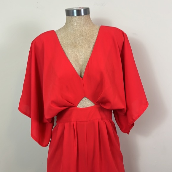 ASOS Romper Woman Size 4 Capris Cut Out Detail Orange - Picture 2 of 8